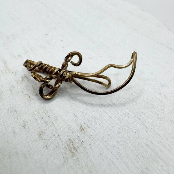 Vintage Wire Scimitar Sword Tie Clip - Picture 6 of 7
